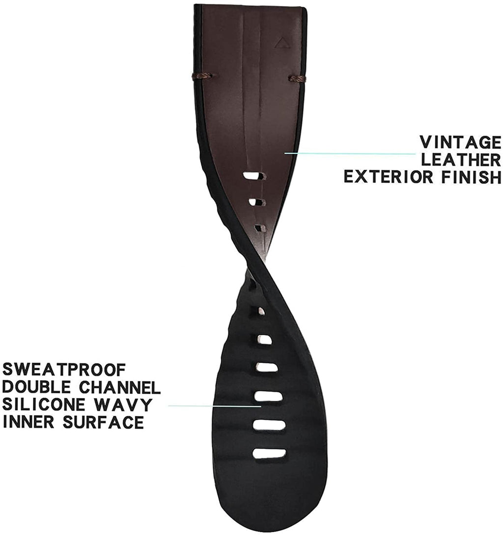 26mm Genuine Leather Hybrid Silicone Watch Band M89642