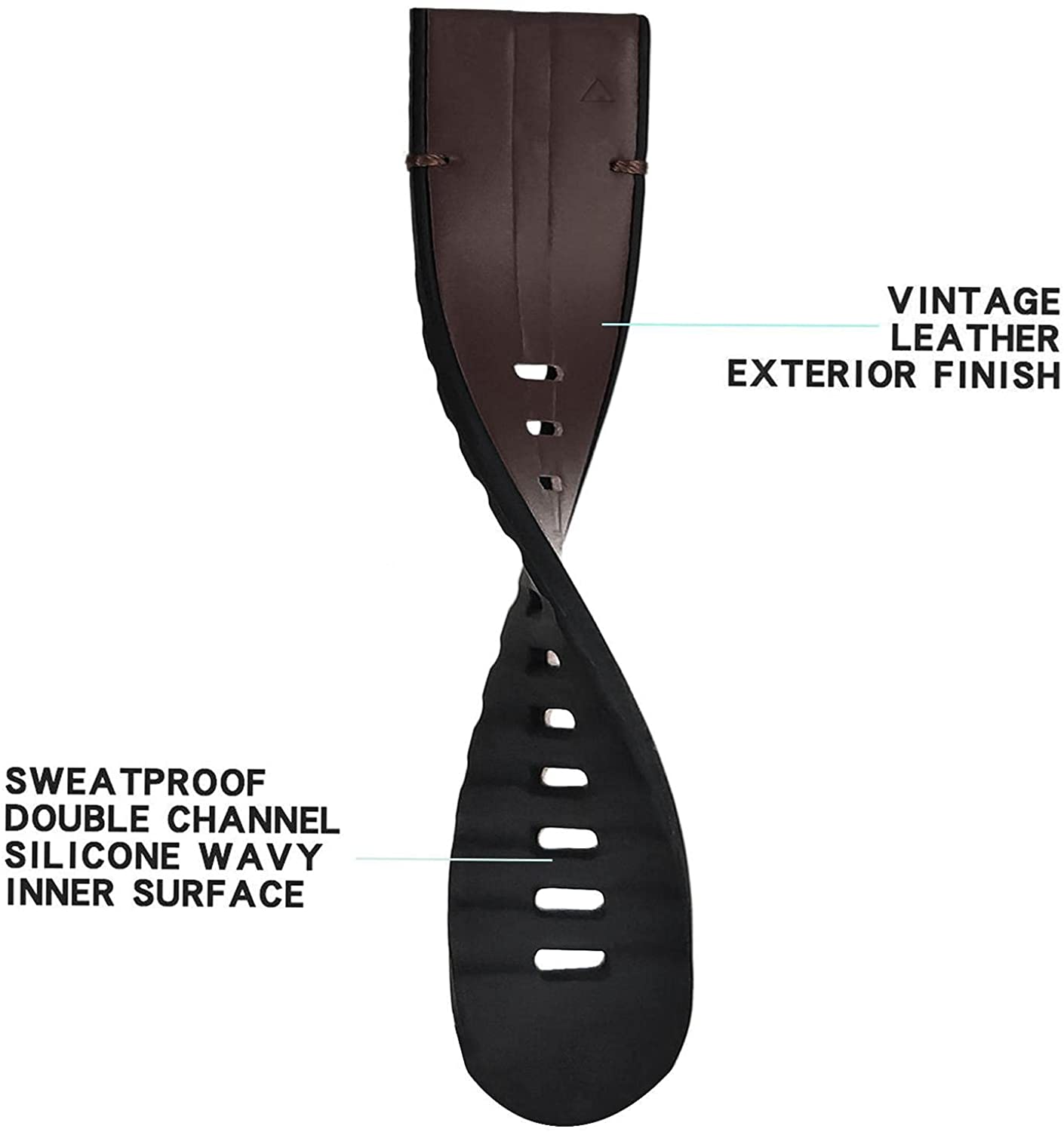 26mm Genuine Leather Hybrid Silicone Watch Band M89642