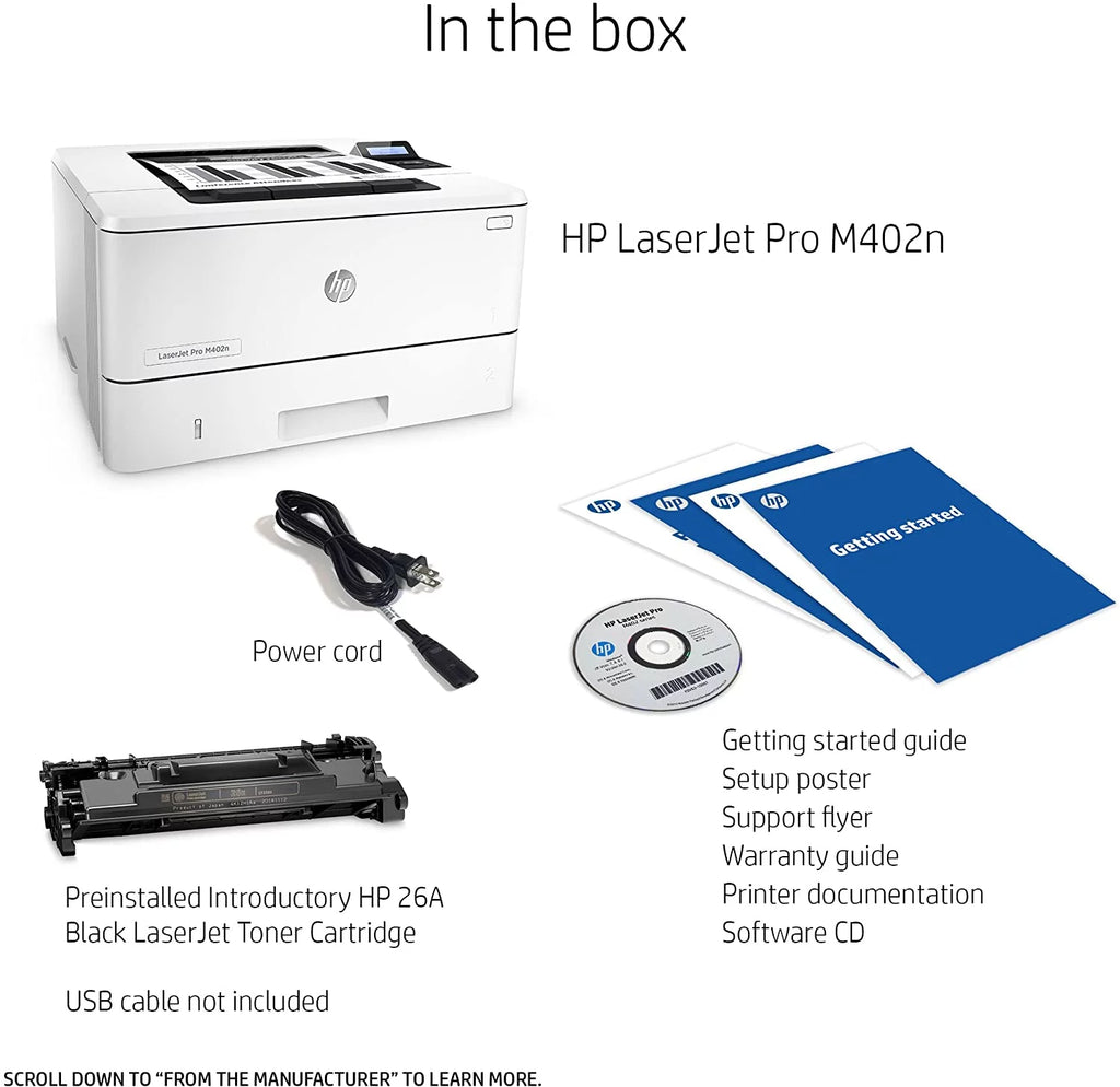 LaserJet Pro M402n Laser Printer with Built-in Ethernet S782132