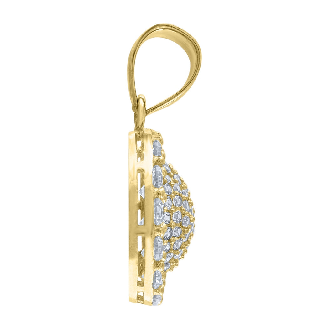 10k Yellow Gold CZ Charm Pendant Necklace L94605