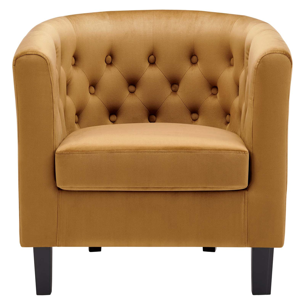 Cognac Performance Velvet Armchair W614538