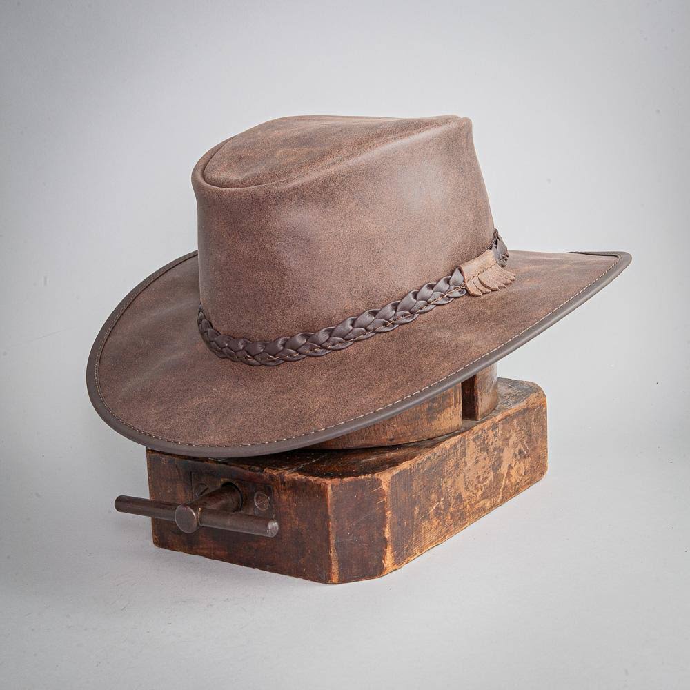Brown Leather Bomber Hat B381080