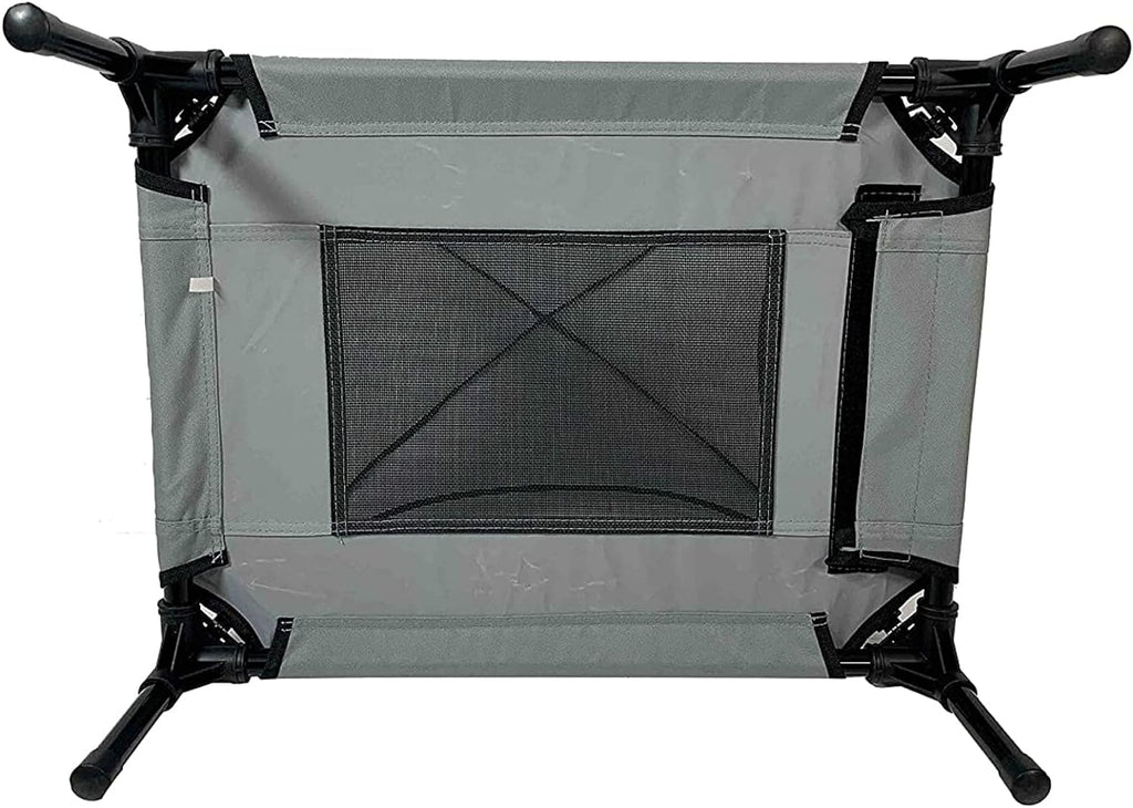 Grey Elevated Pet Cot With Canopy Outdoor Dog Bed H3475