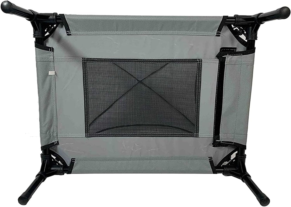 Grey Elevated Pet Cot With Canopy Outdoor Dog Bed H3475