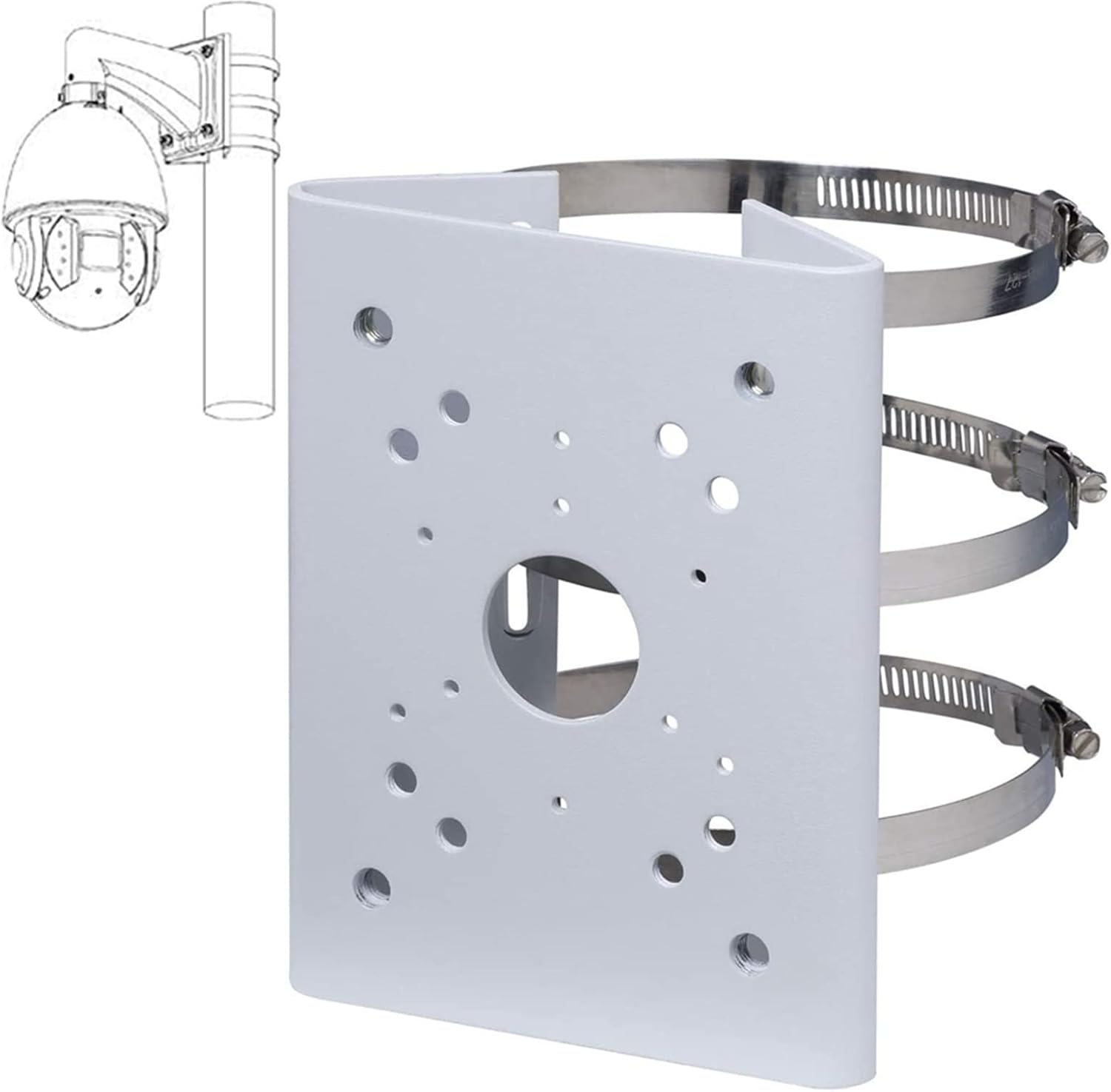 Pole Column Vertical PTZ Dome Camera Wall Loop Mounting Bracket for CCTV Security Surveillance Cameras R8363