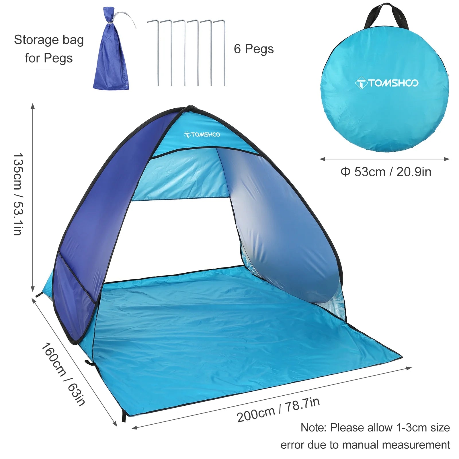 Pop Up Beach Tent with Carry Bag M903879