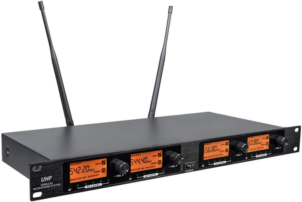 UHF 4 Channel Wireless Microphone System with 4 Handheld Metal Mics H524983