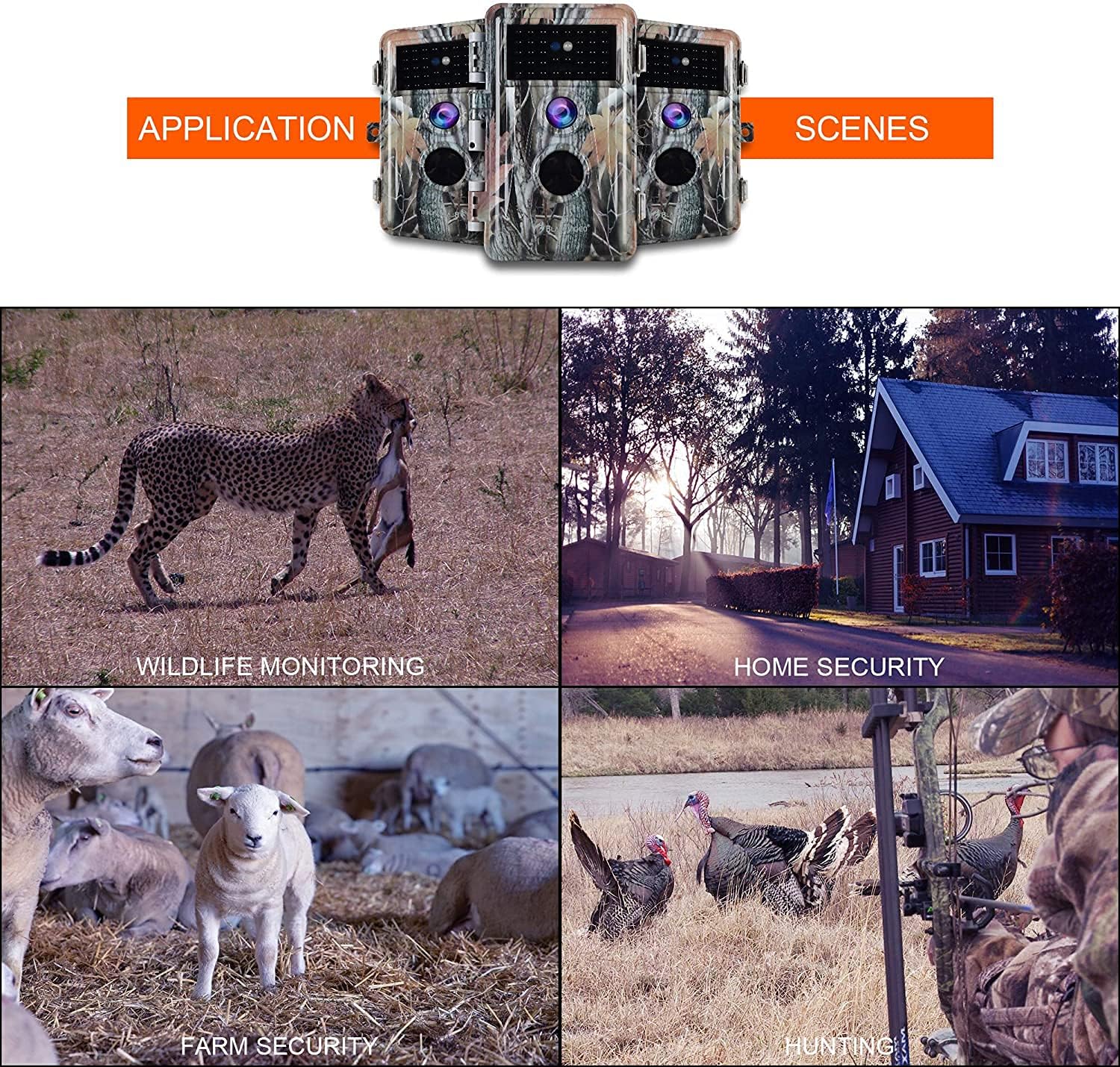 2-Pack Night Vision Trail Cameras 24MP 1296P H.264 MP4 Video No Glow IP66 Waterproof Motion Activated C7620