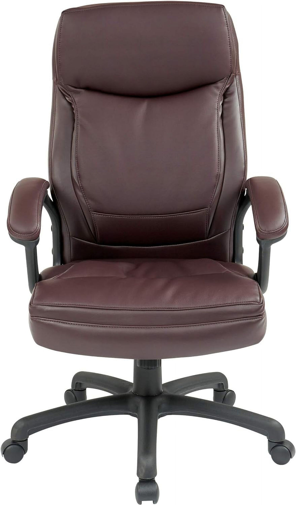 Bonded Leather High Back Adjustable Chair with Padded Seat, Burgundy V352