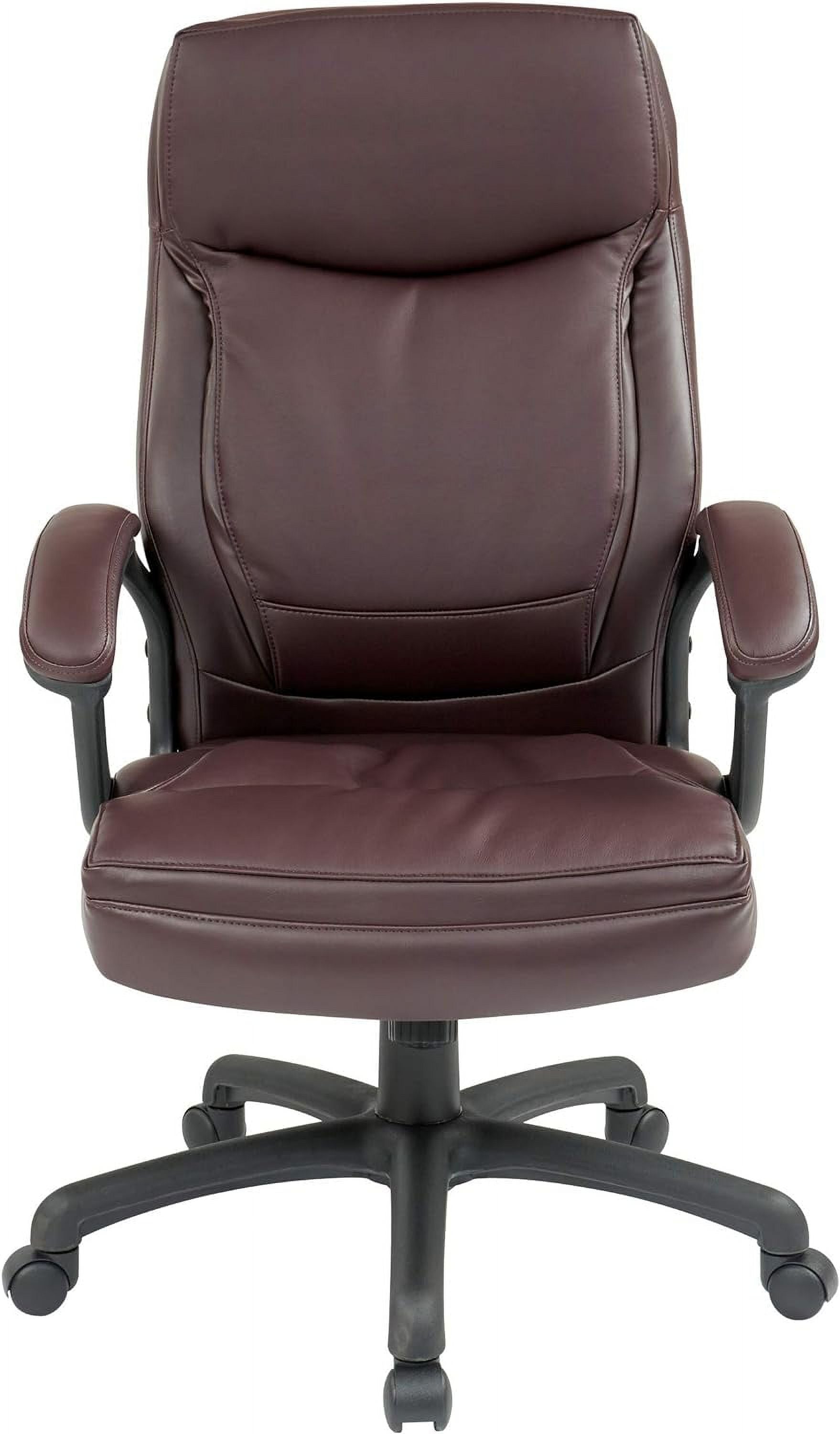 Bonded Leather High Back Adjustable Chair with Padded Seat, Burgundy V352