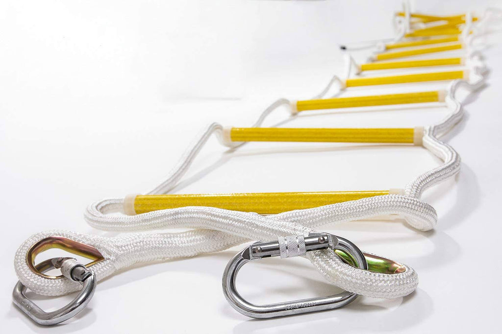 16 ft Flame Resistant Fire Escape Rope Ladder with Hooks I624668