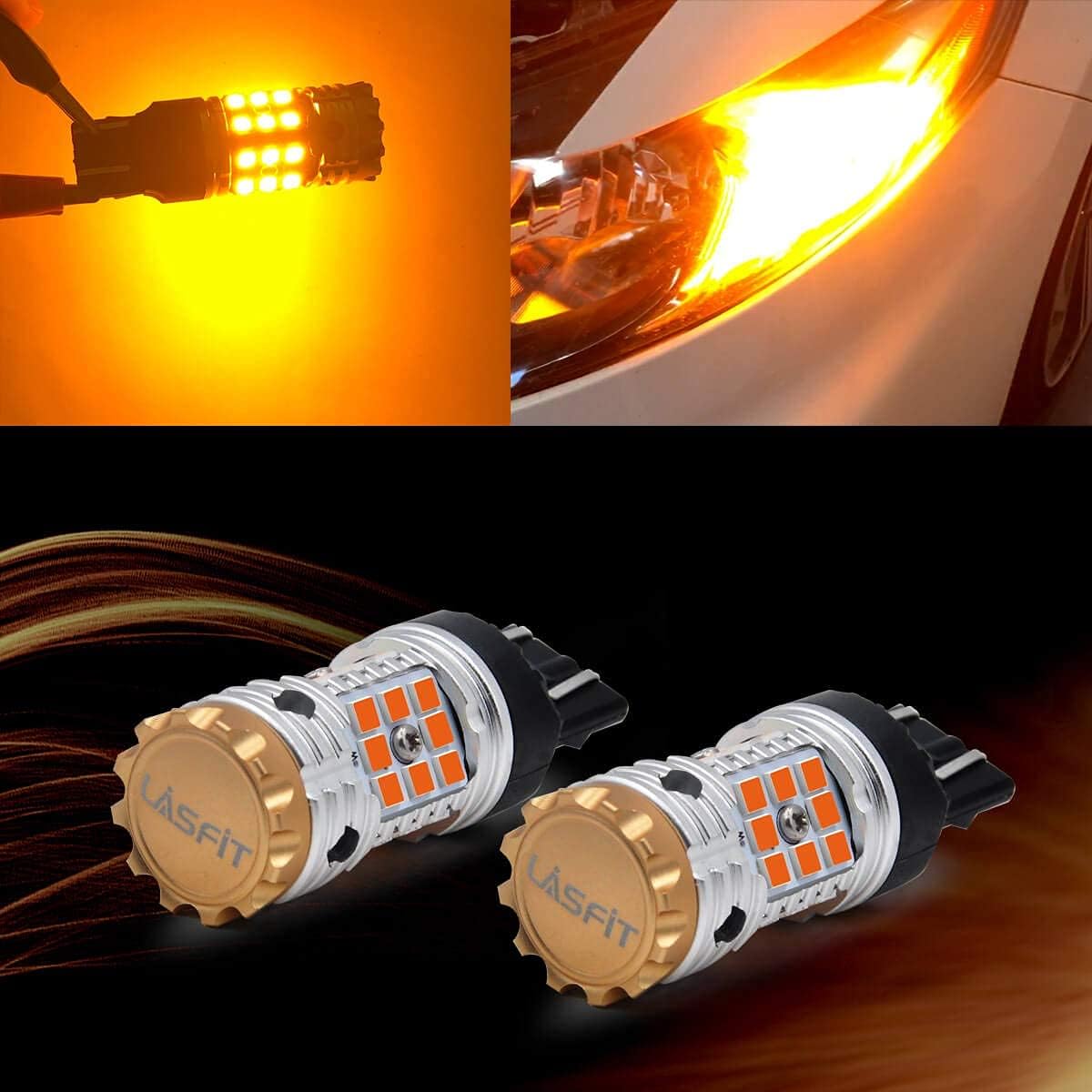 7443 Amber LED Bulb Turn Signal Light 2pcs X44455