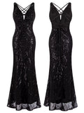 Black Sequin Mermaid Formal Dress C253