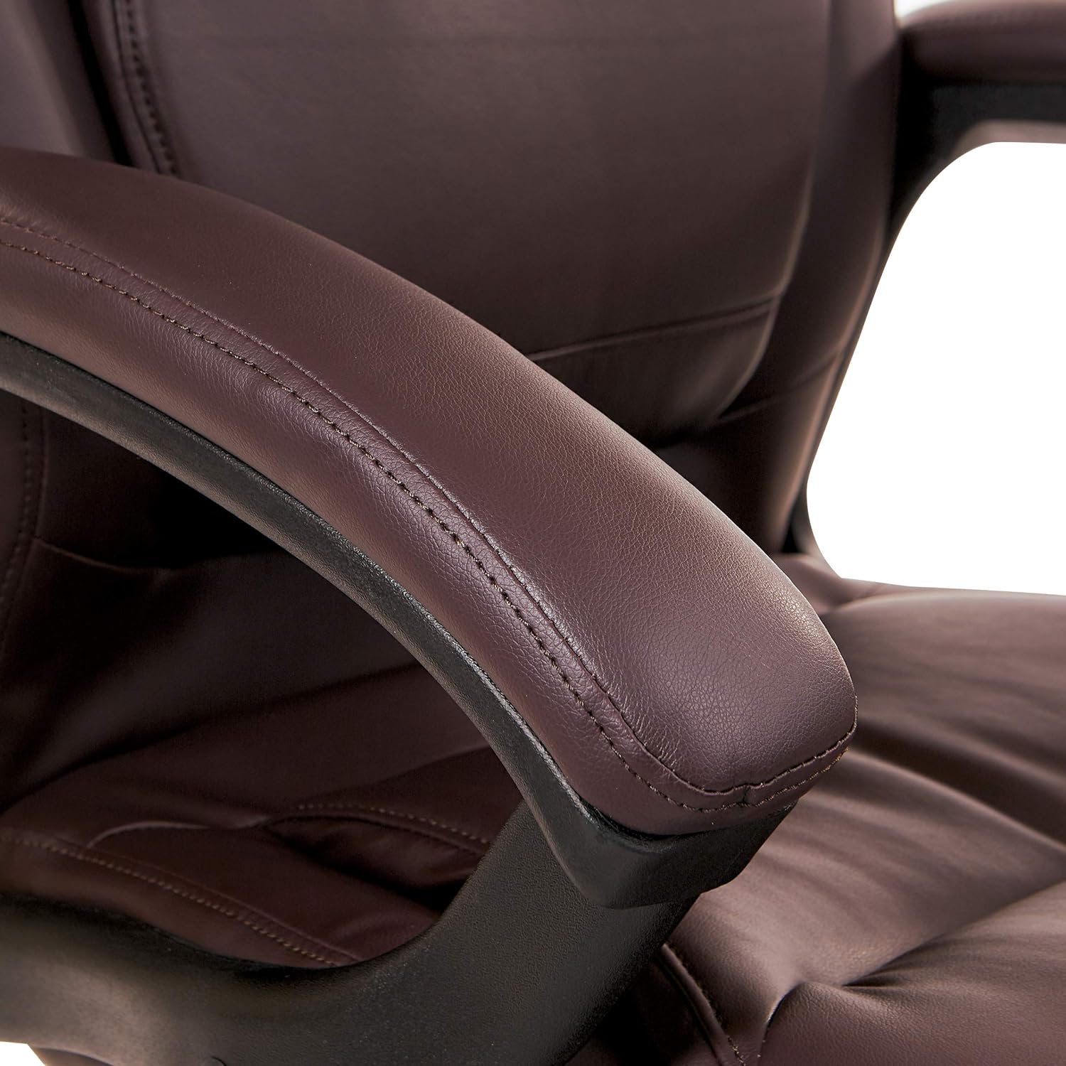 Bonded Leather High Back Adjustable Chair with Padded Seat, Burgundy V352