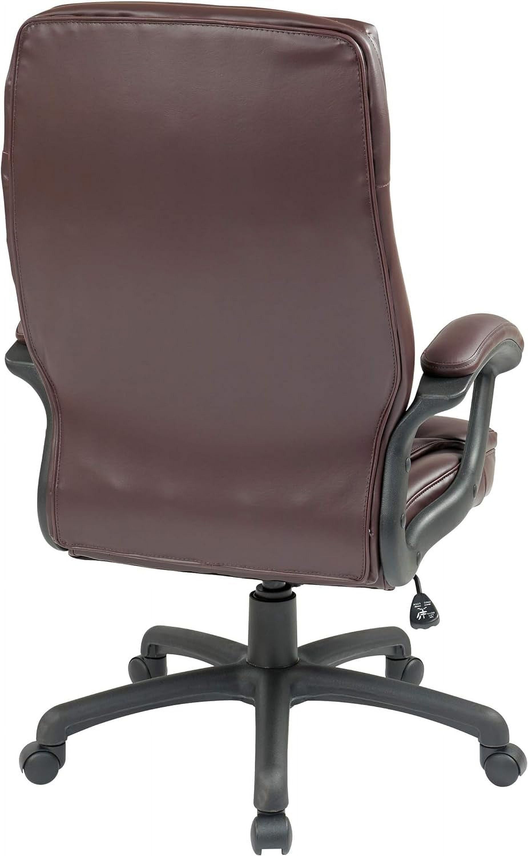 Bonded Leather High Back Adjustable Chair with Padded Seat, Burgundy V352