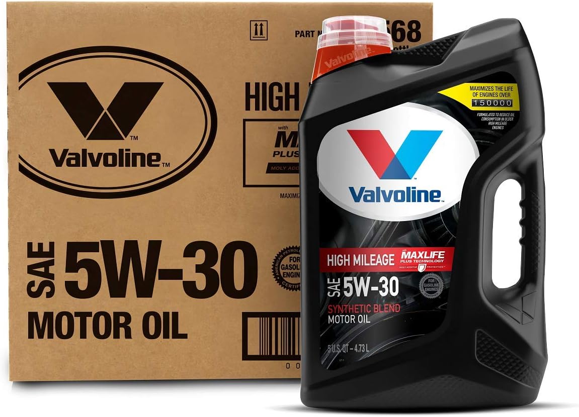 High Mileage 150K with MaxLife Plus Technology Motor Oil SAE 10W-30 5 QT, Case of 3 Pack of 2 V27327