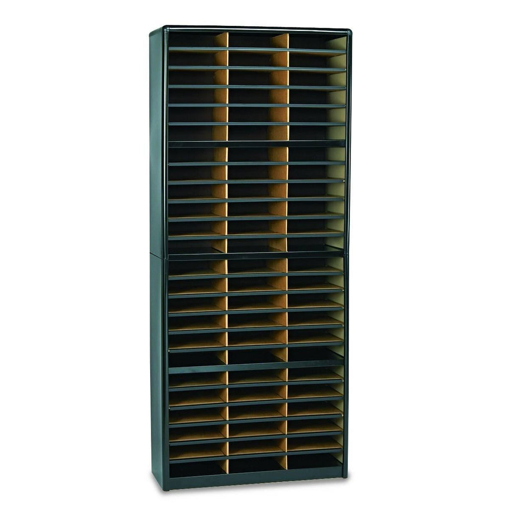 72 Compartment Black Literature Organizer B7596
