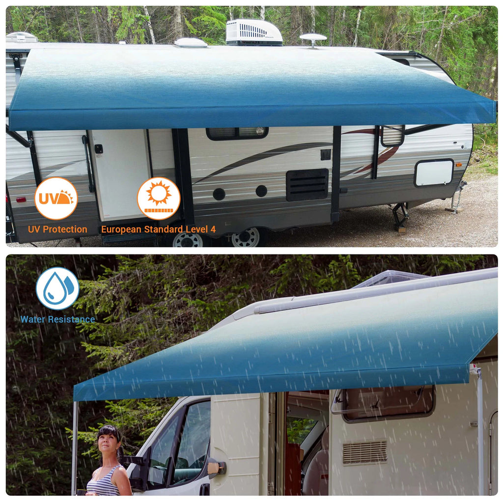 RV Awning Fabric Replacement with Side Mesh Screen Kit I734
