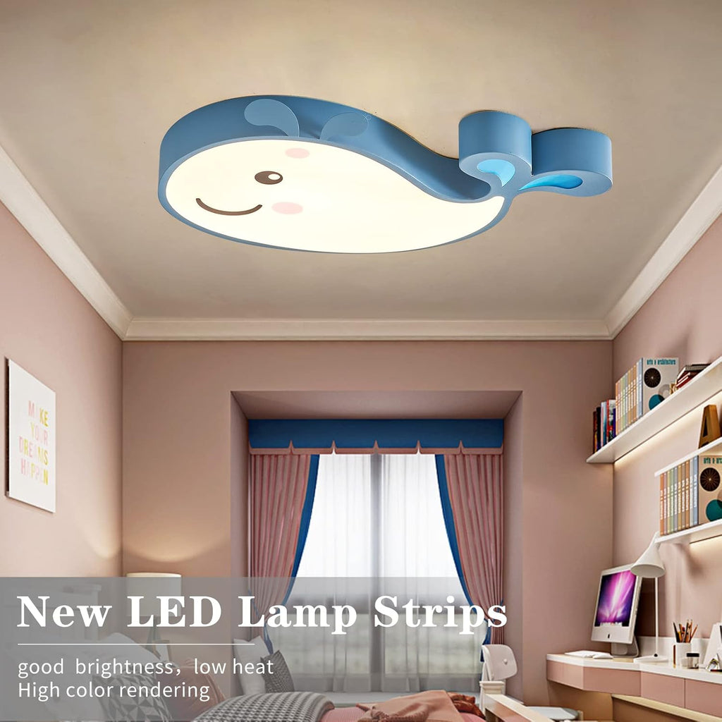 Blue Cartoon Whale Flush Mount Ceiling Light V712289