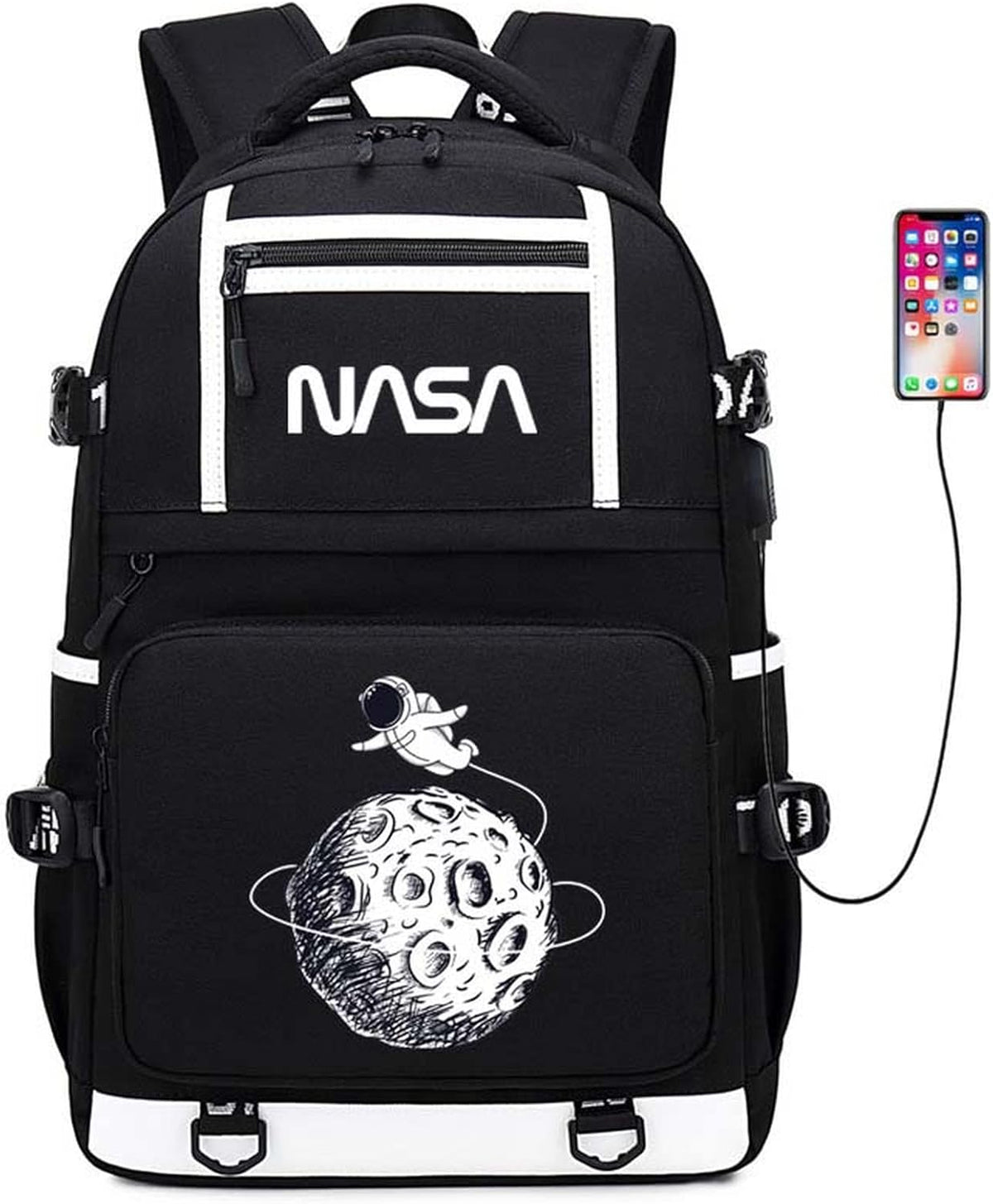 NASA Astronaut USB Backpack Laptop Bag N497