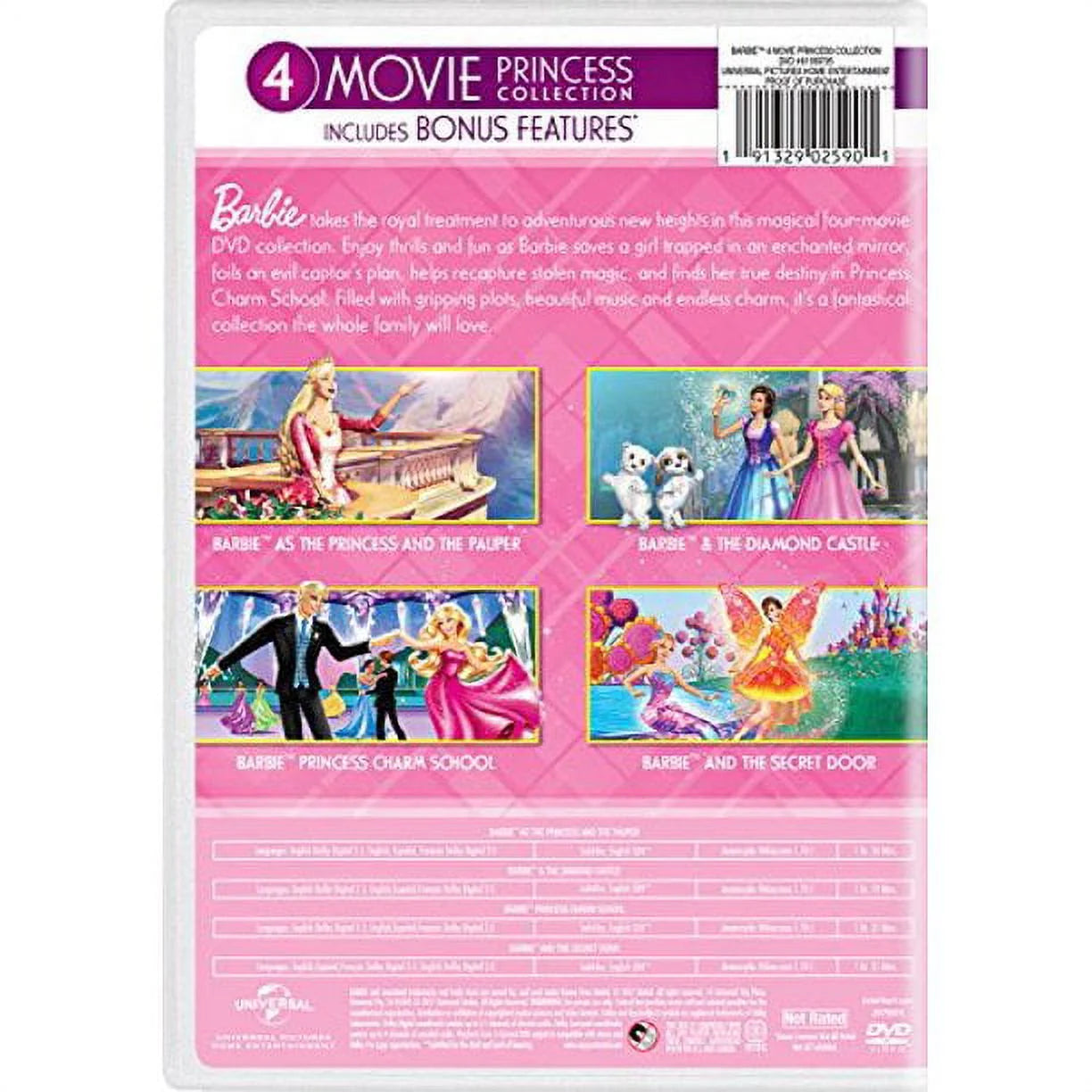 Barbie: 4-Movie Princess Collection (DVD) Y763