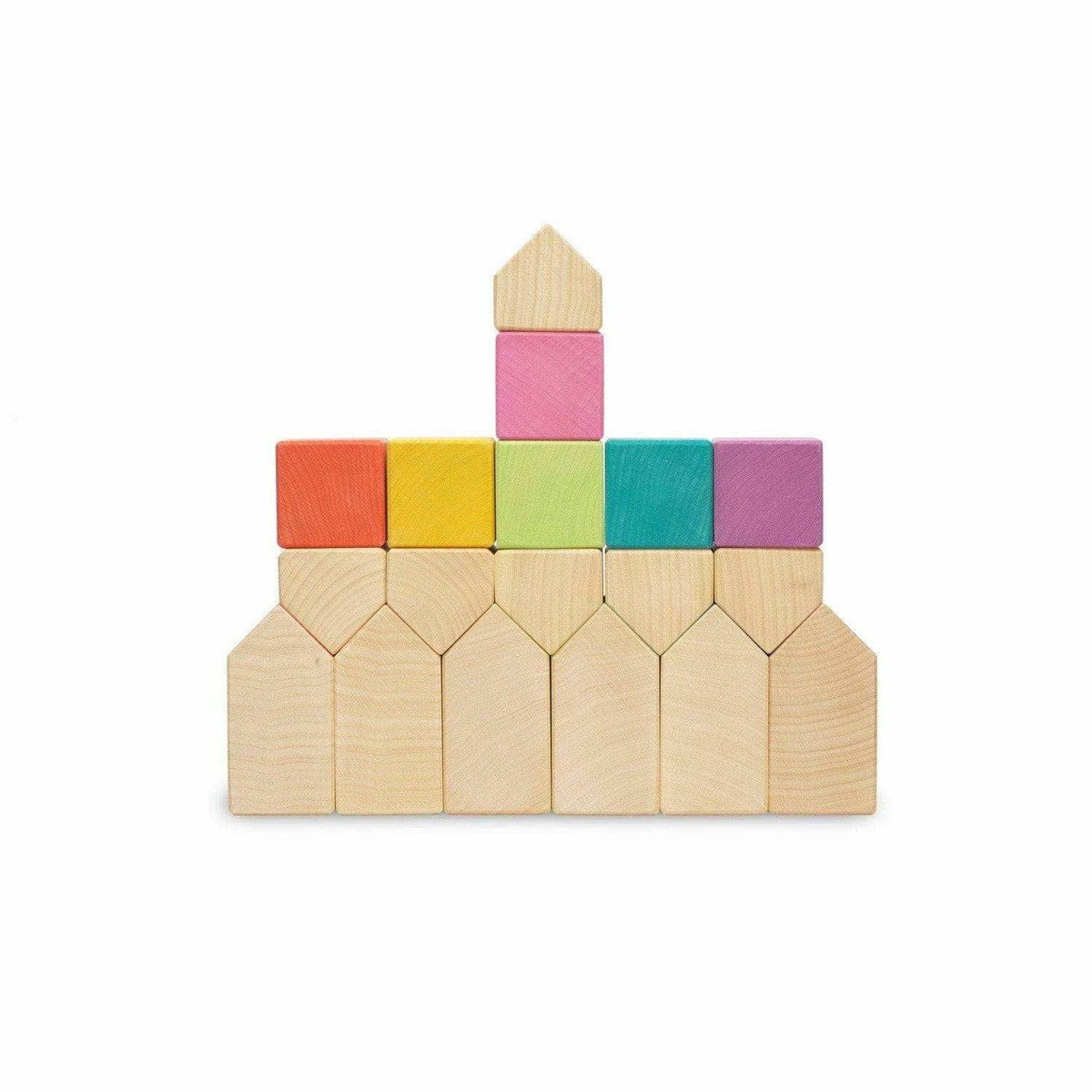Rainbow Wooden Houses and Cubes X997