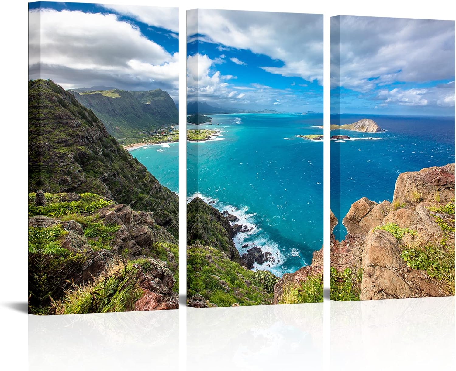 3 Pieces Blue Ocean Landscape Canvas Prints Wall Art A635377