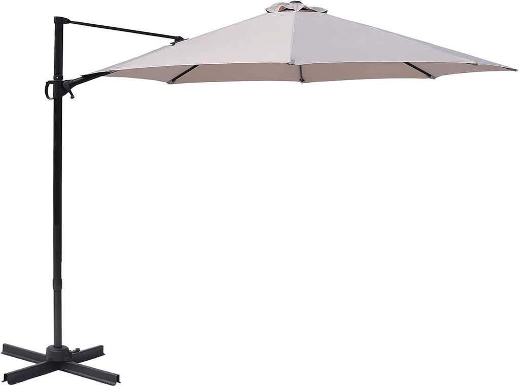 10 Feet Outdoor Cantilever Offset Patio Umbrella and Stand P52989