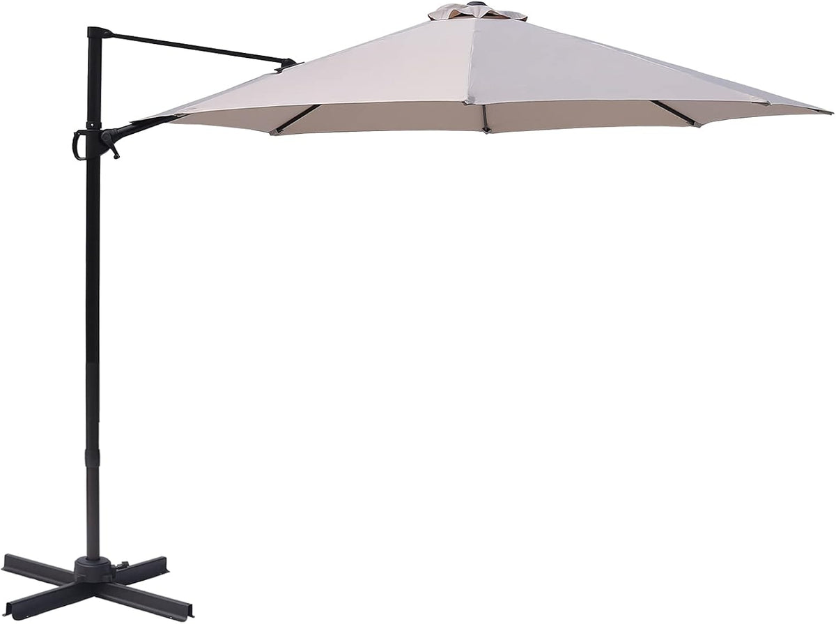 10 Feet Outdoor Cantilever Offset Patio Umbrella and Stand P52989