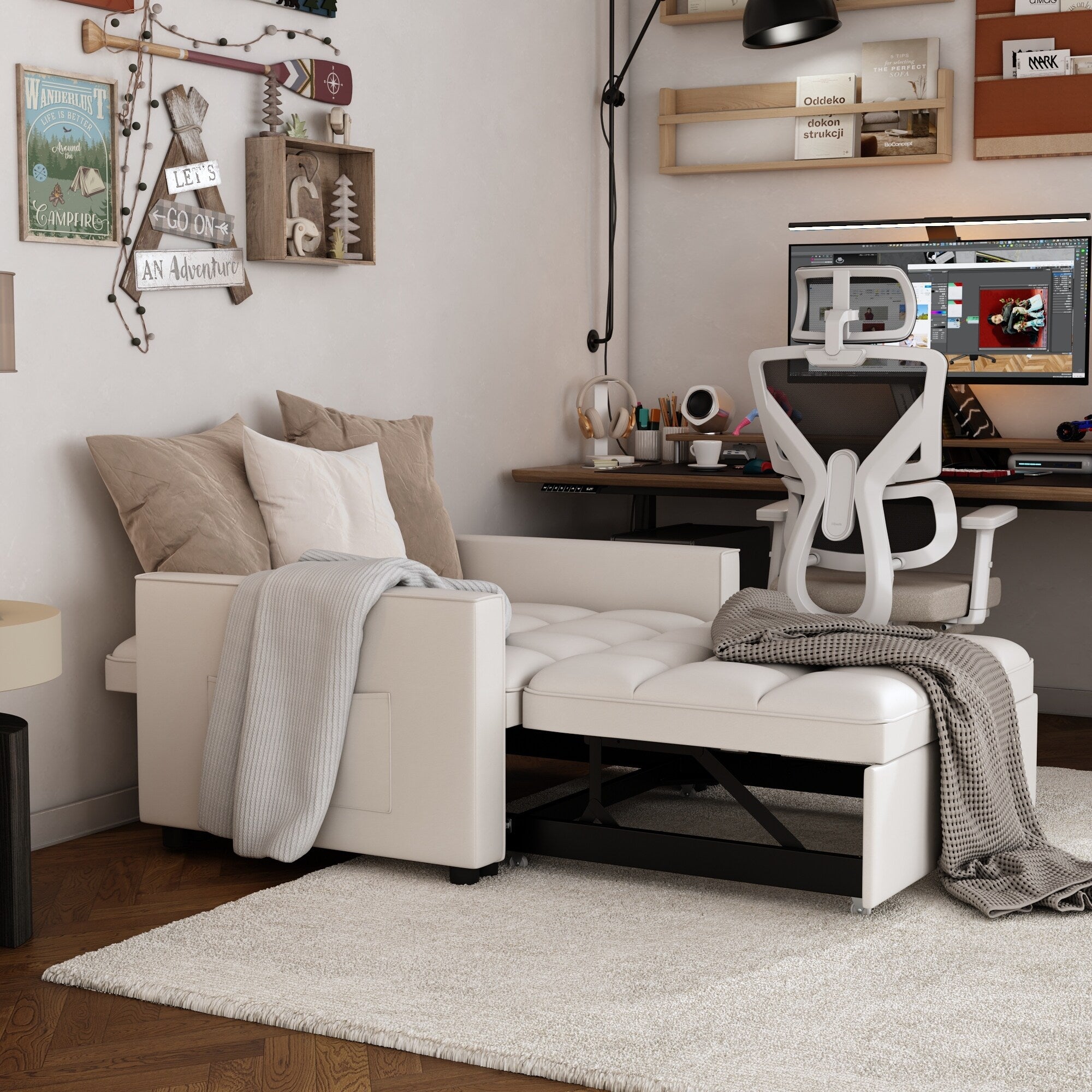 Adjustable Backrest Futon Sofa Y1627
