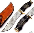 Damascus Steel Bowie Knife with Camel Bone Handle L9492