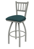 25-inch Swivel Counter Stool with Anodized Nickel Finish and Graph Tidal Seat A844
