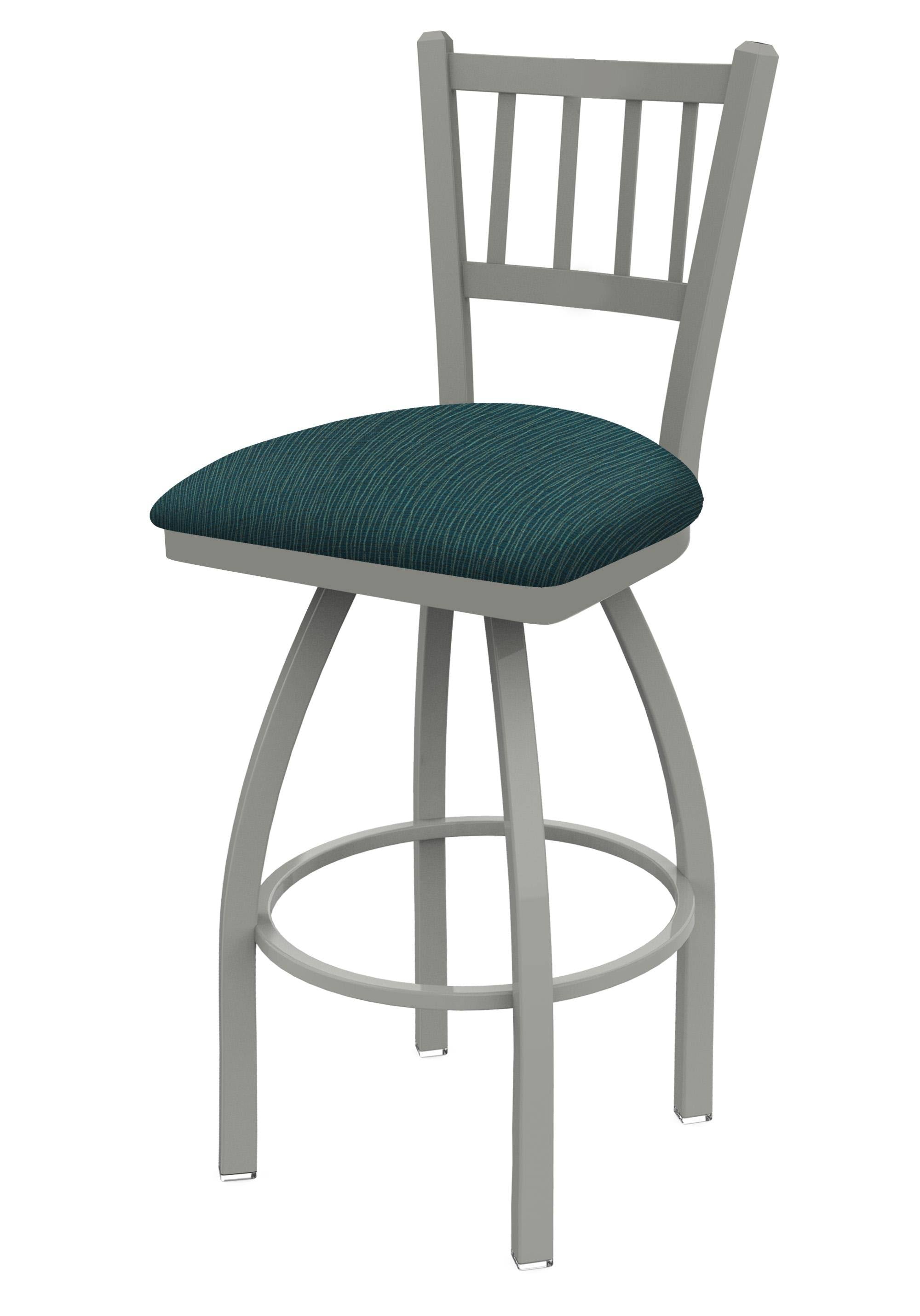 25-inch Swivel Counter Stool with Anodized Nickel Finish and Graph Tidal Seat A844