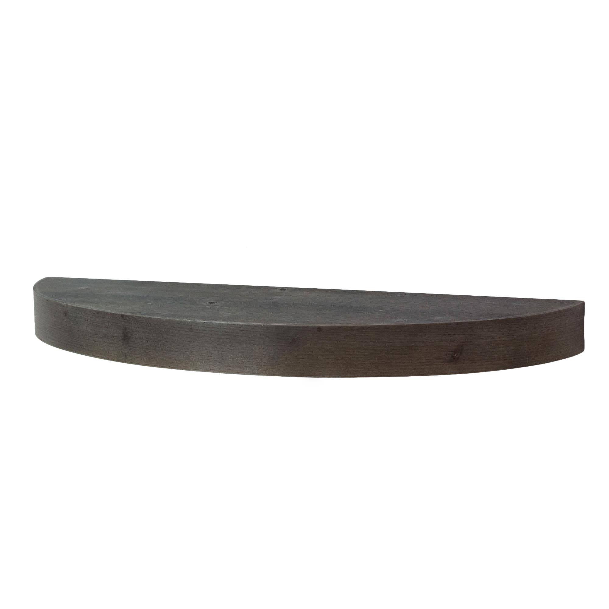 Large Round Wood Floating Wall Shelf Black G480904