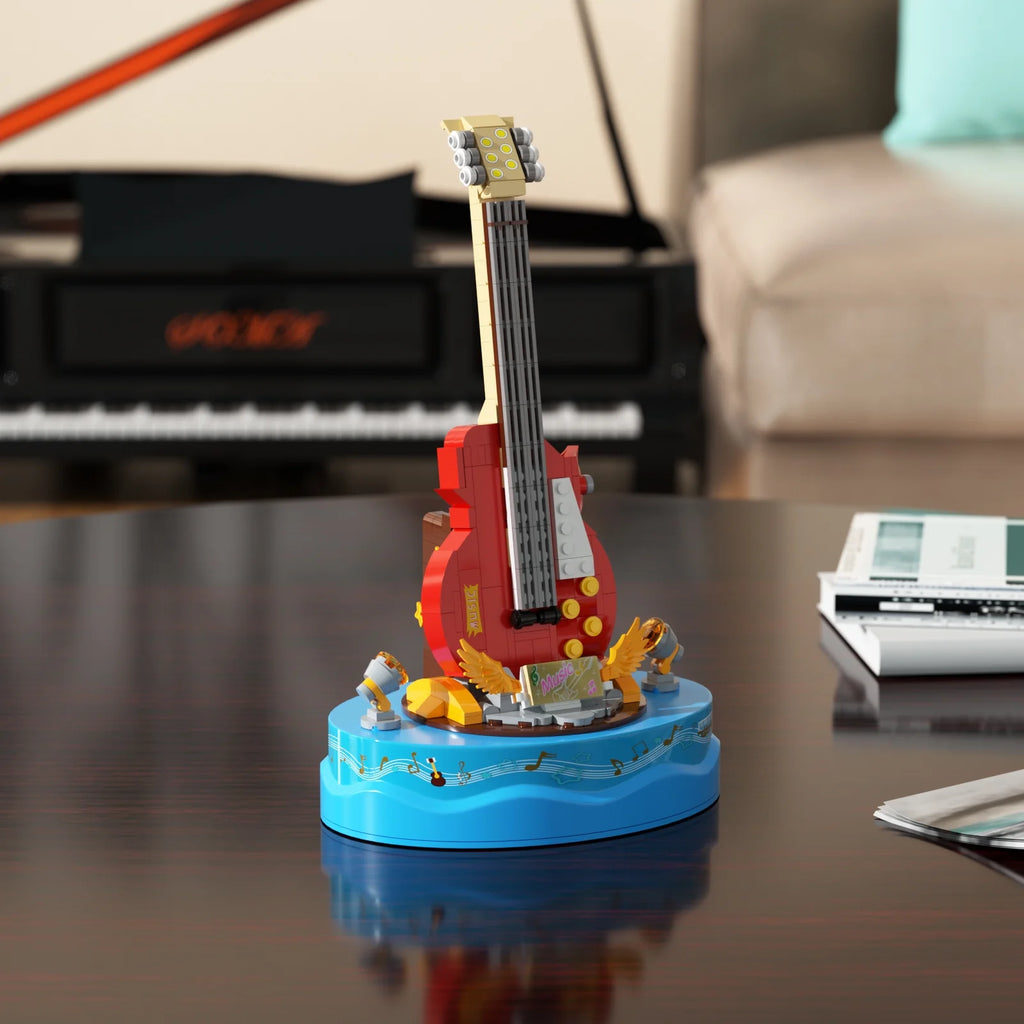 Guitar Model Building Set with Music Box Construction Creative Toys (308 Pcs) K83717