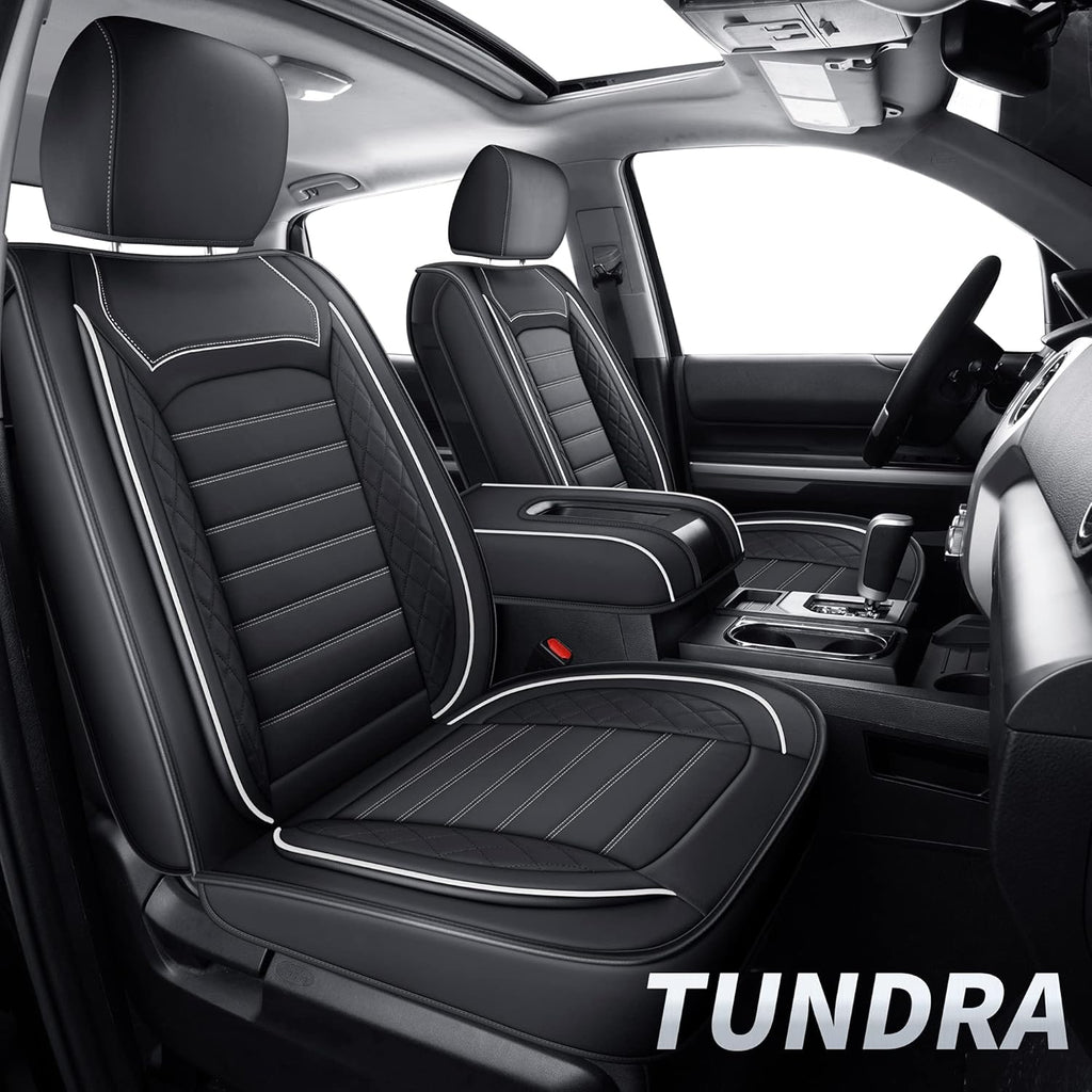 Black & Gray Water Proof Faux Leather Seat Covers Full Set C55124