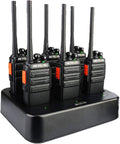 Case of 6 Portable Two Way Radios with Six-Way Multi Gang Charger I620