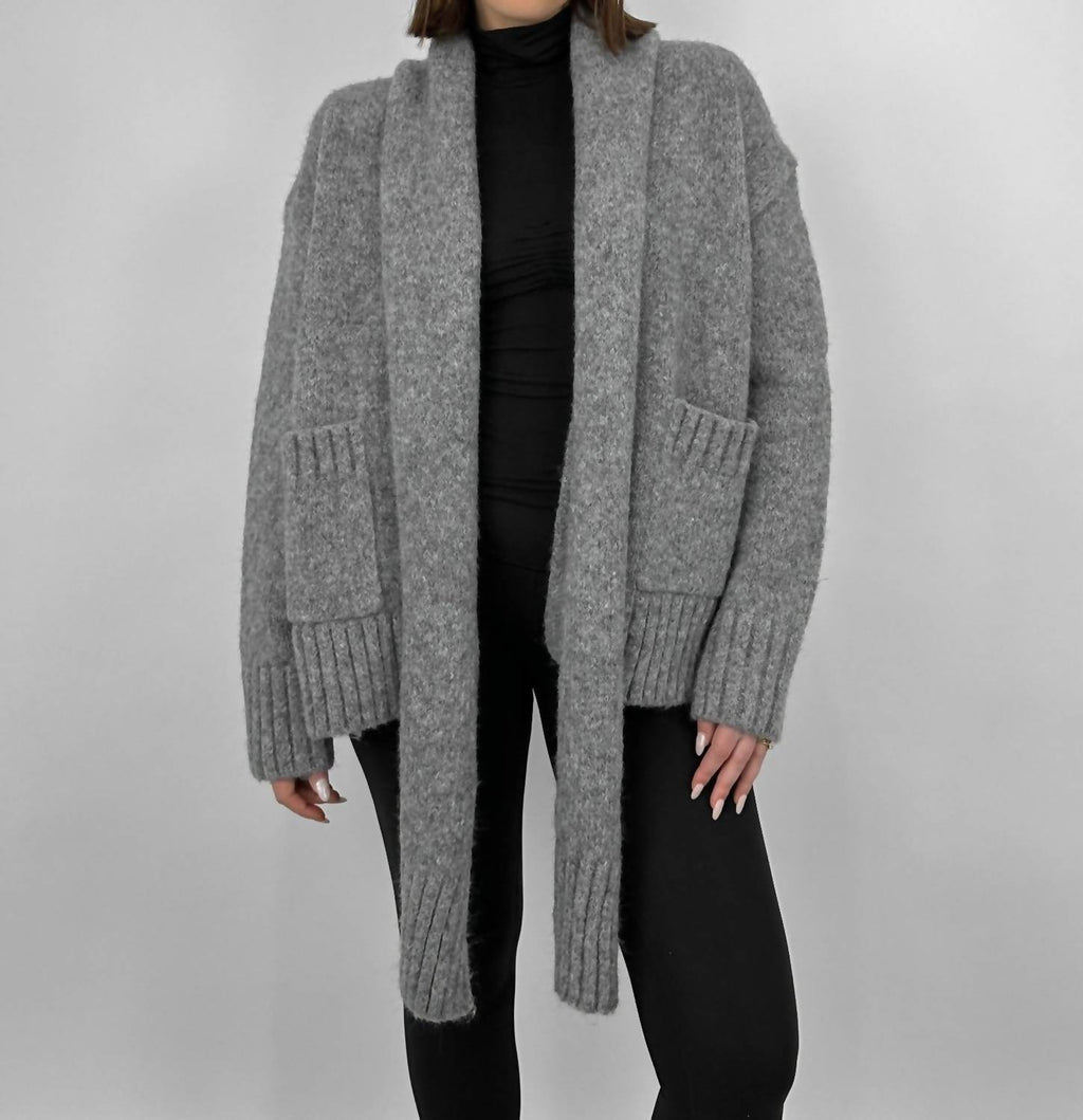 Chunky Knit Scarf Cardigan P990496