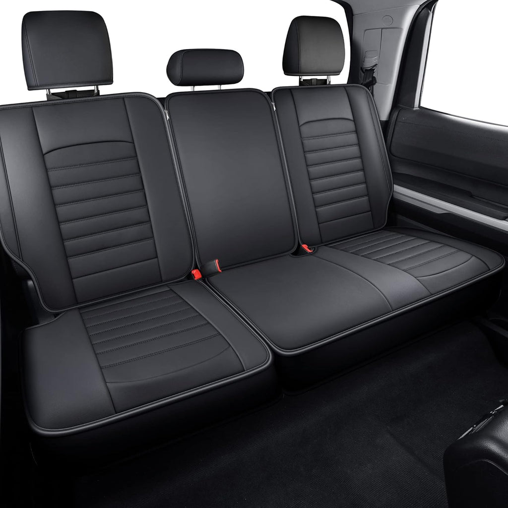 Black & Gray Water Proof Faux Leather Seat Covers Full Set C55124