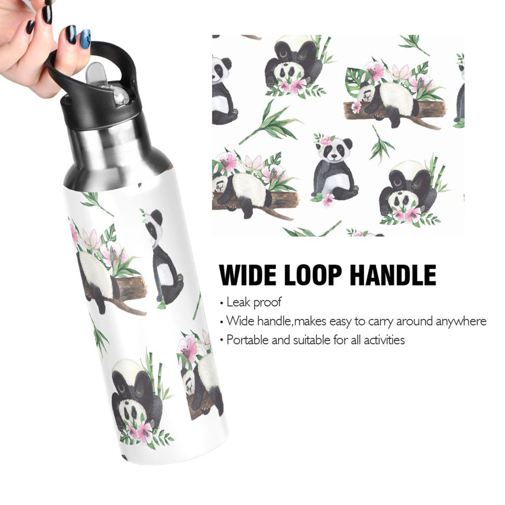 20 oz Insulated Stainless Steel Water Bottle with Straw Lid I612606