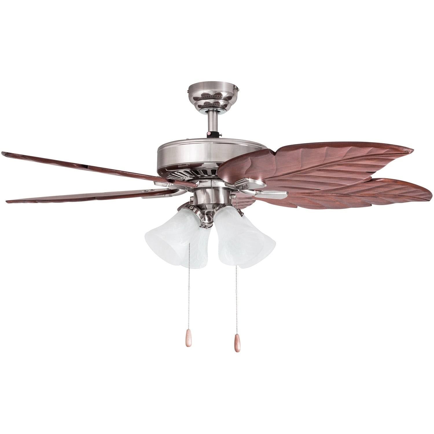 Brushed Nickel Ceiling Fan with Light, 3 Speed Remote K310009