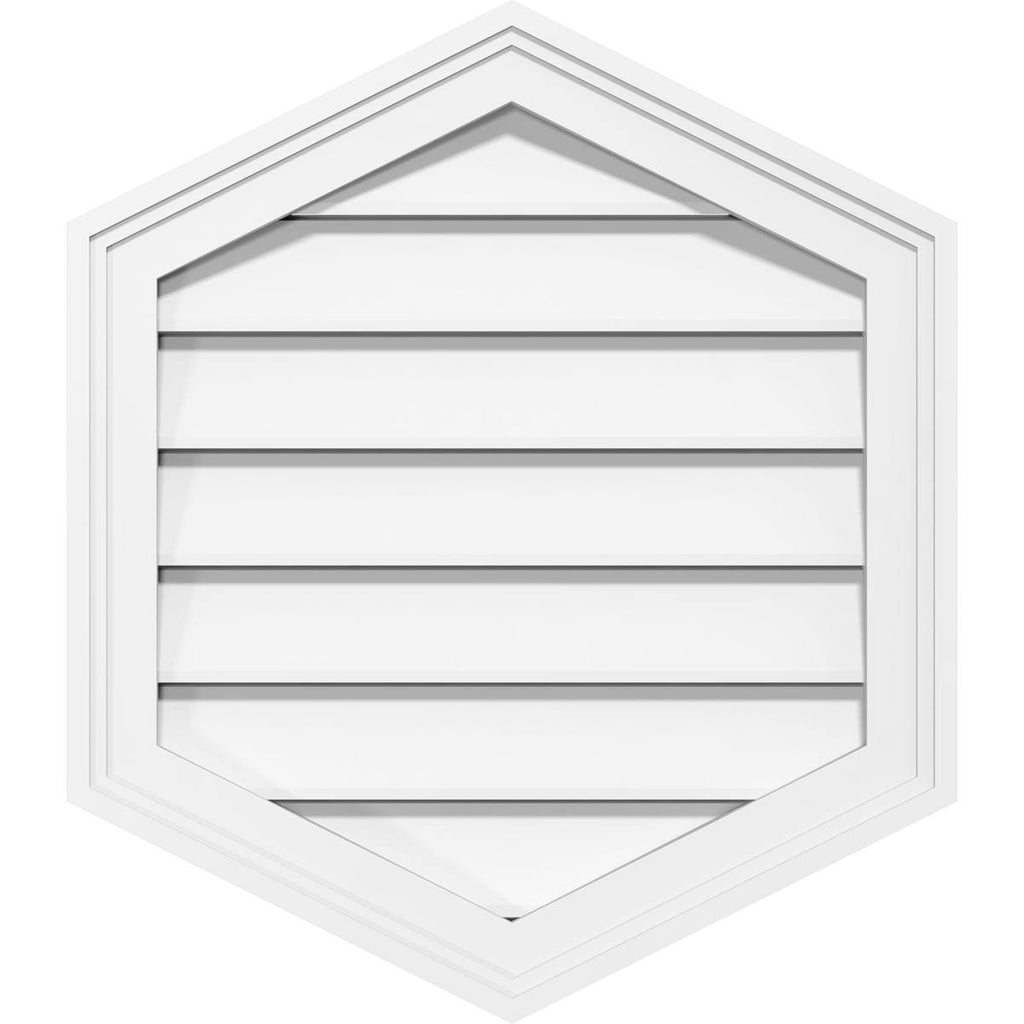 38x22W x 42x22H Vertical Peaked Surface Mount PVC Gable Vent 12/12 Pitch B98461