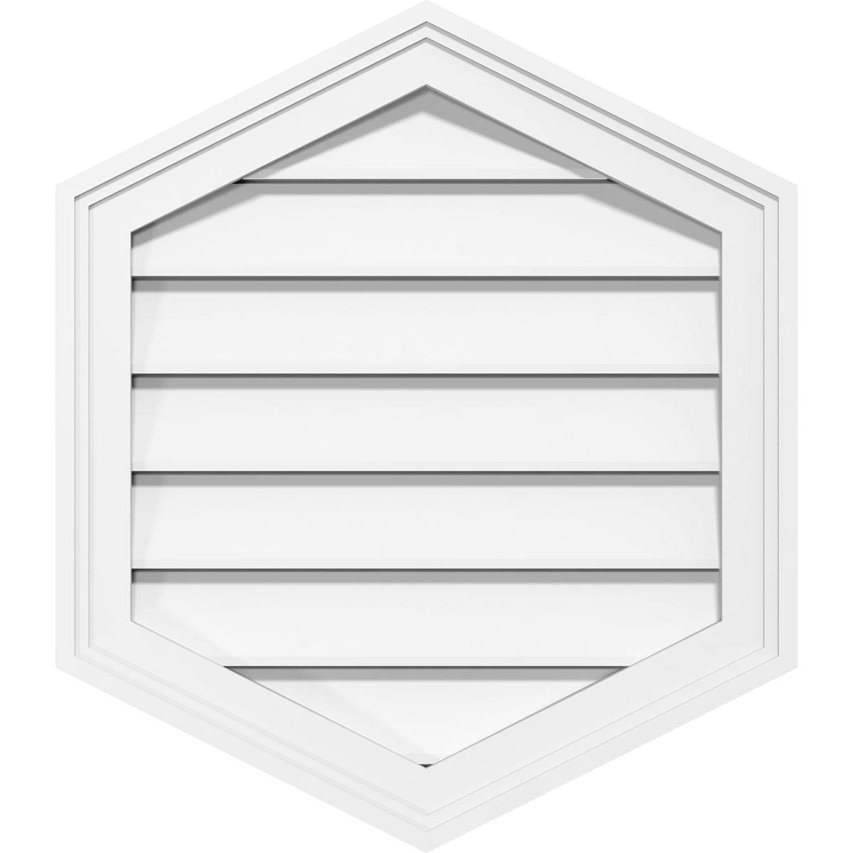 38x22W x 42x22H Vertical Peaked Surface Mount PVC Gable Vent 12/12 Pitch B98461