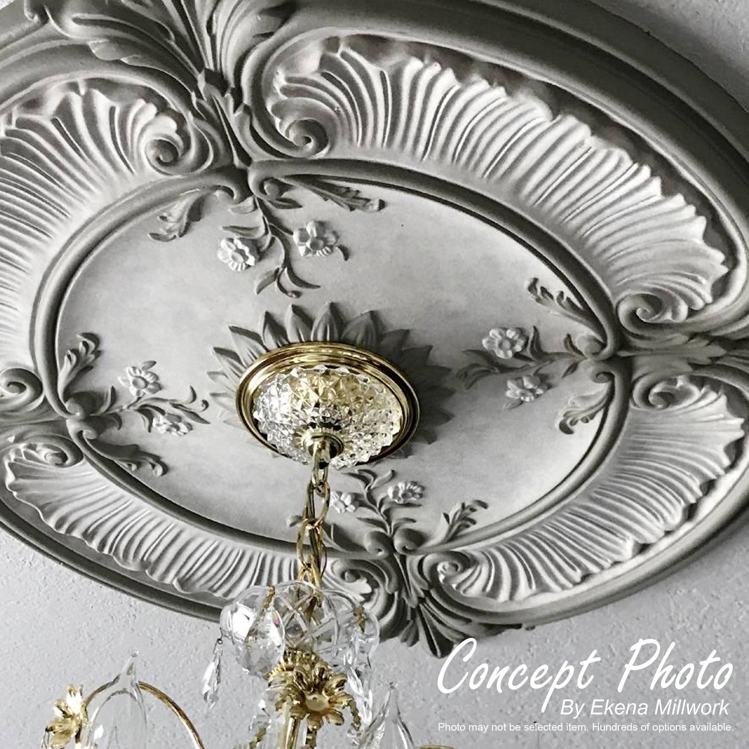 Carlsbad Ceiling Medallion, Hand-Painted Frost N18732