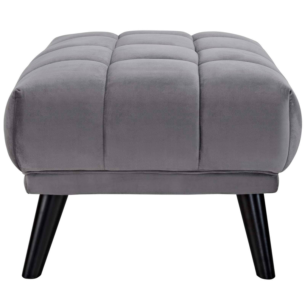 Gray Velvet Ottoman V641