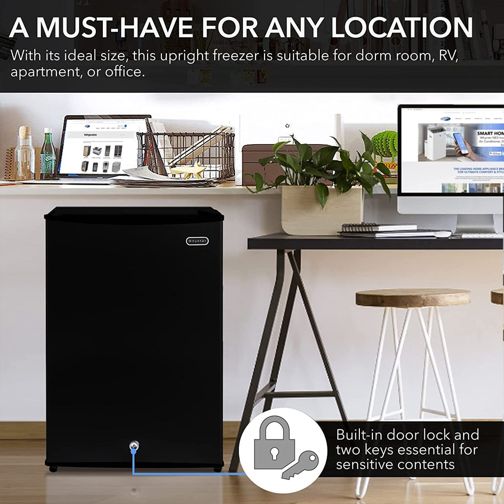 3.0 Cubic Feet Upright Freezer with Lock Black M575