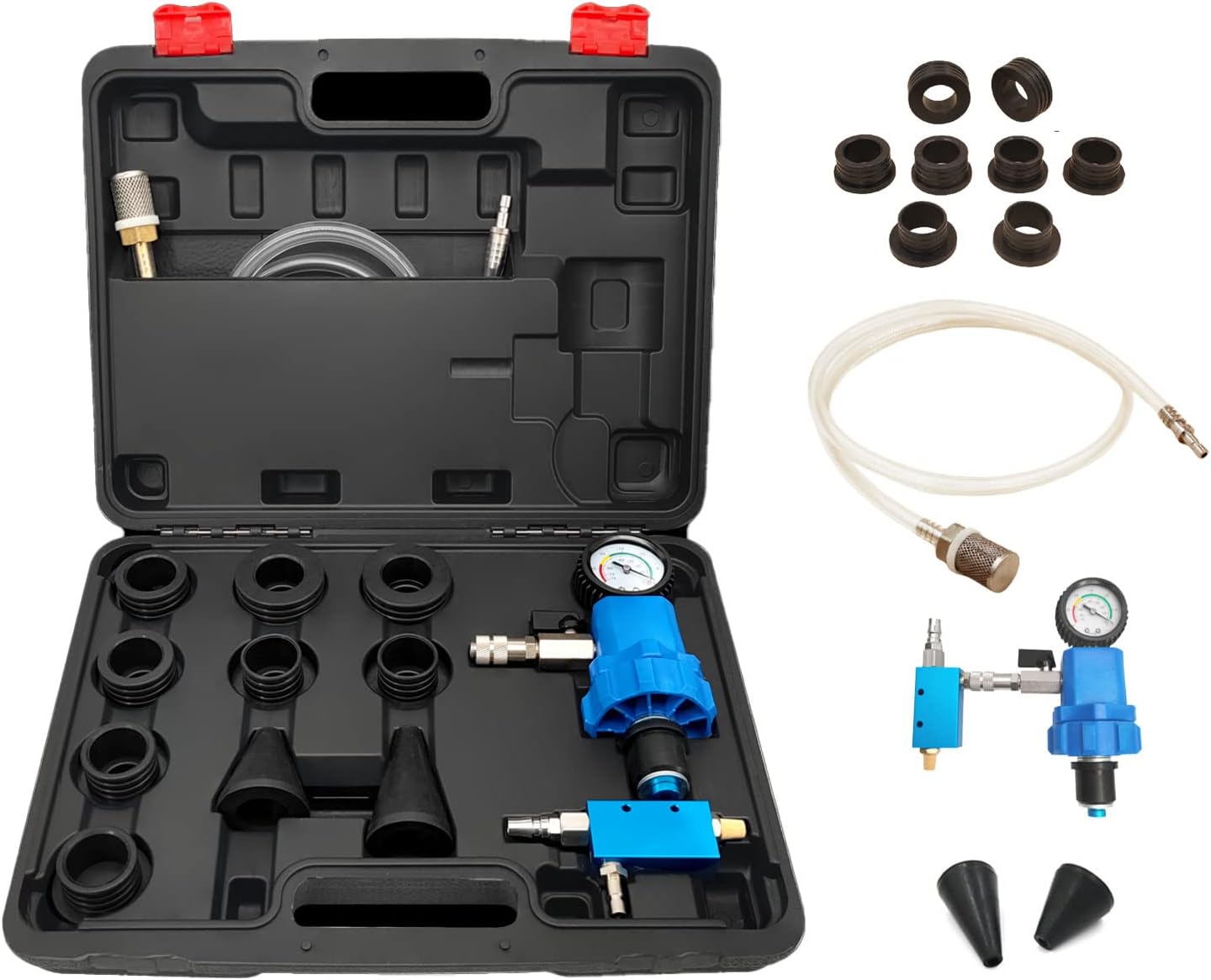 Coolant Vacuum Refill Kit with Pressure Gauge and 8PCS Rubber Adapters R424074