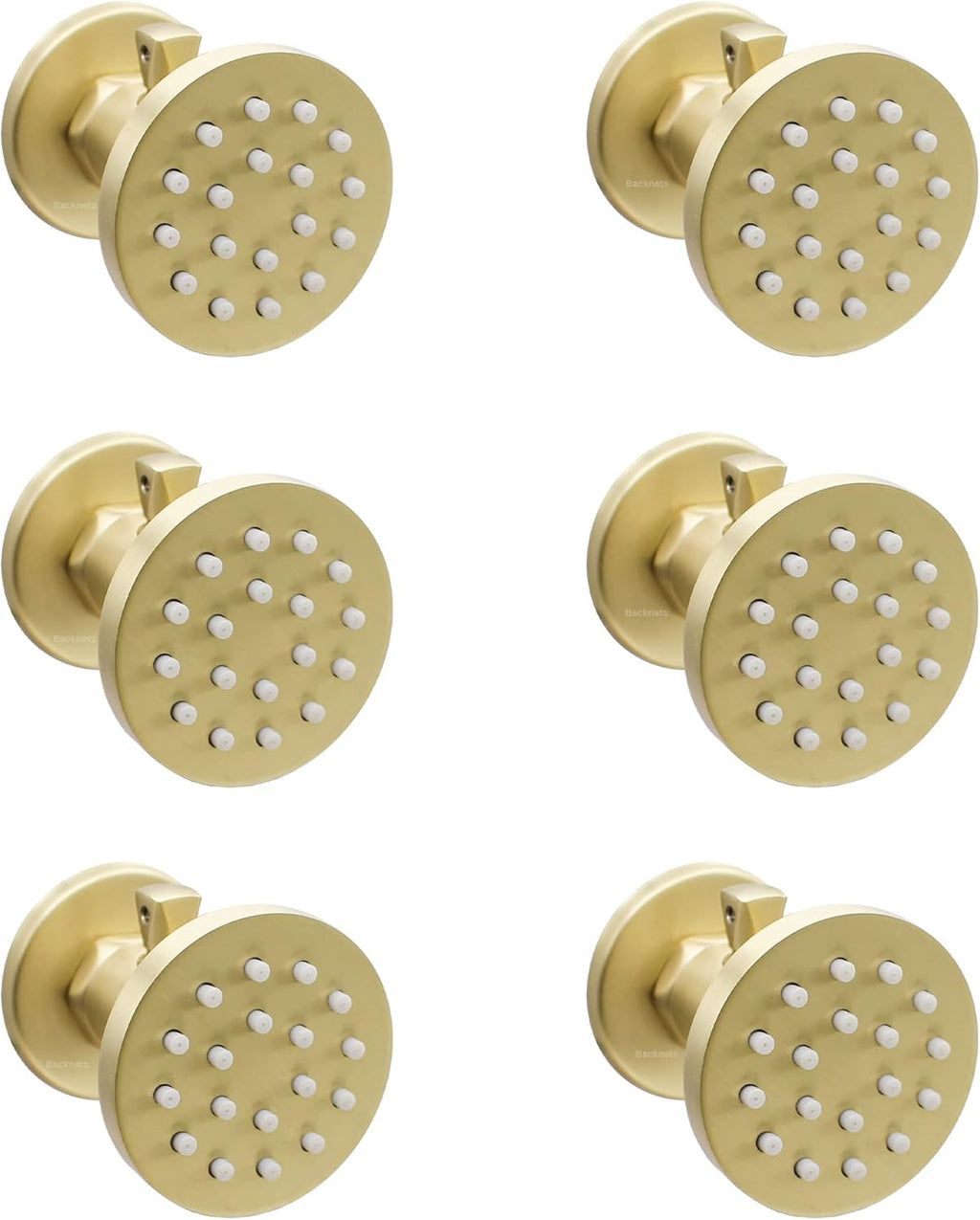 6PCS Brushed Nickel Solid Brass Round Shower Body Spray Nozzle Wall Jets Y960487