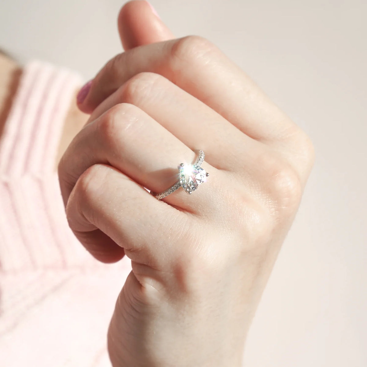 2.5CT Heart Solitaire CZ Engagement Ring .925 Sterling Silver Ring J721