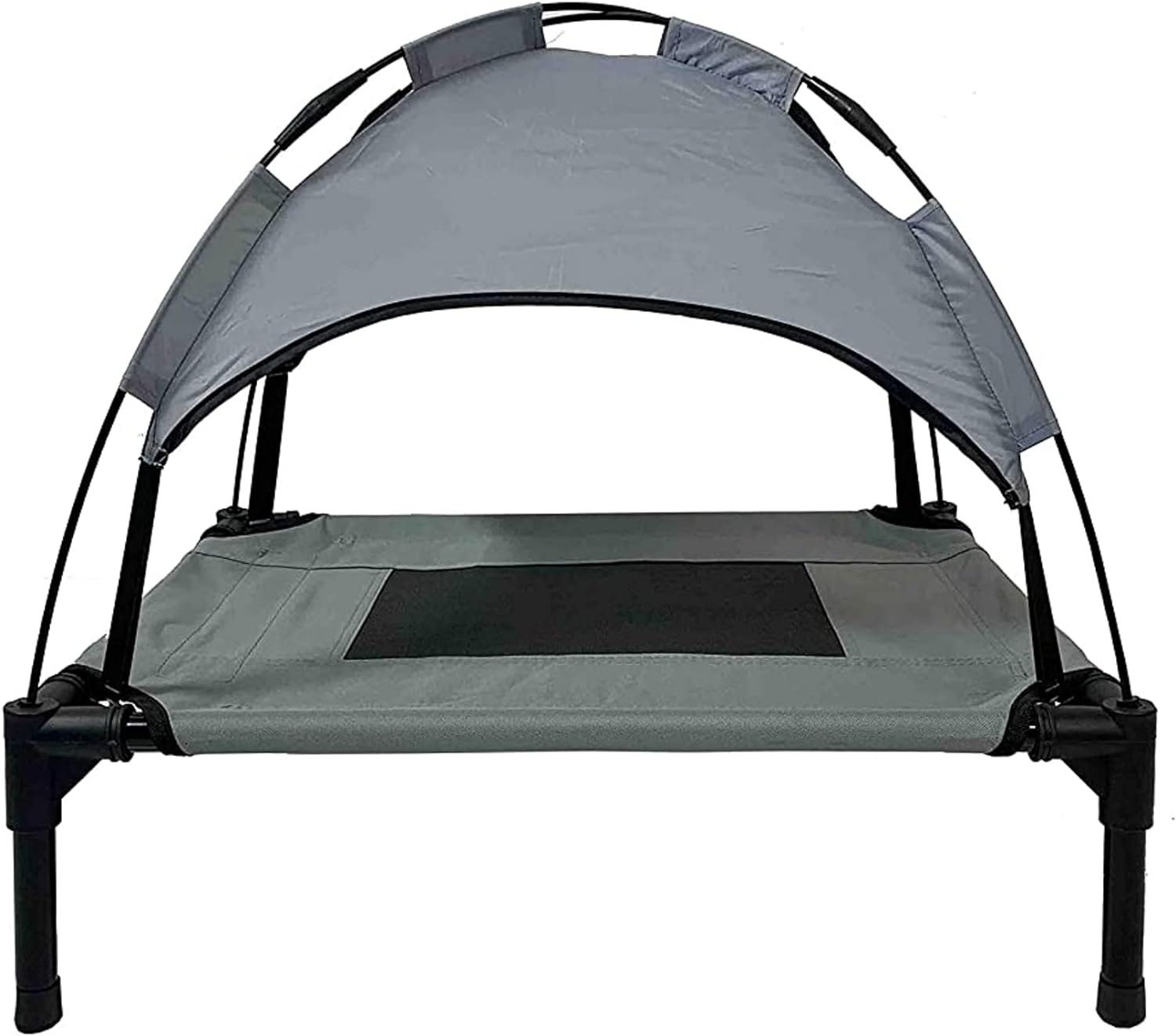 Grey Elevated Pet Cot With Canopy Outdoor Dog Bed H3475